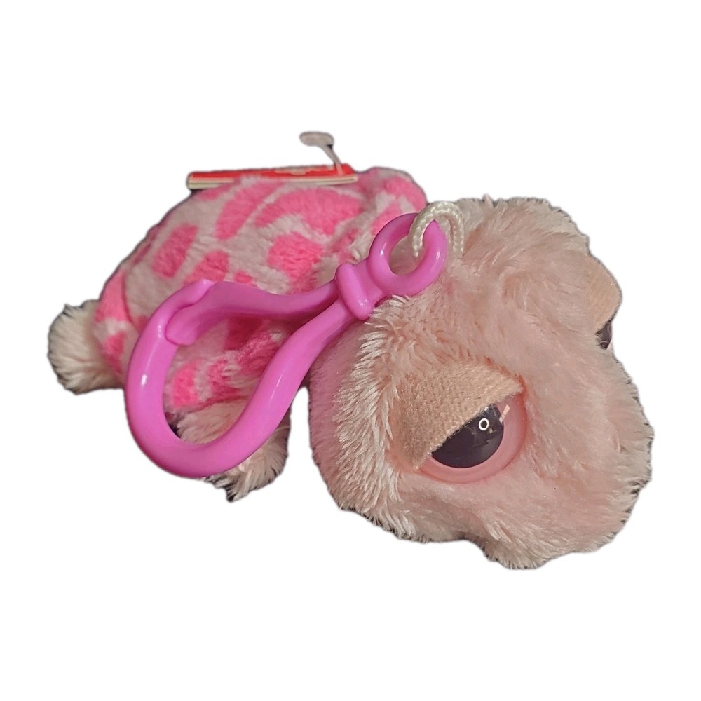 Russ Lil Peepers JEWEL Tiny Pink Turtle Plush Clip Mini Bag Charm Accessory NEW